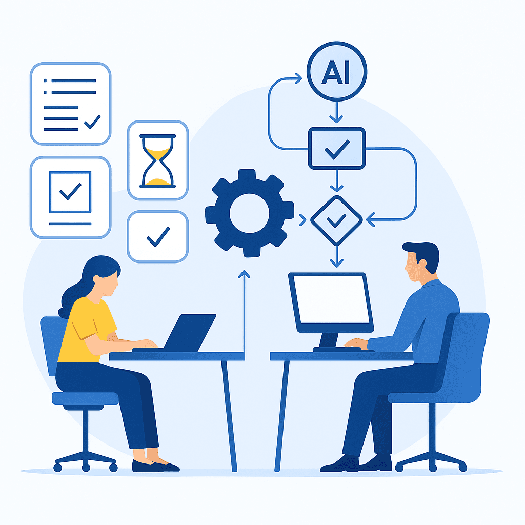Workflow automatisering illustratie